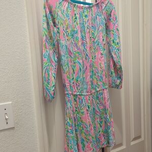 Lilly Pulitzer Pink and Blue Skort Romper